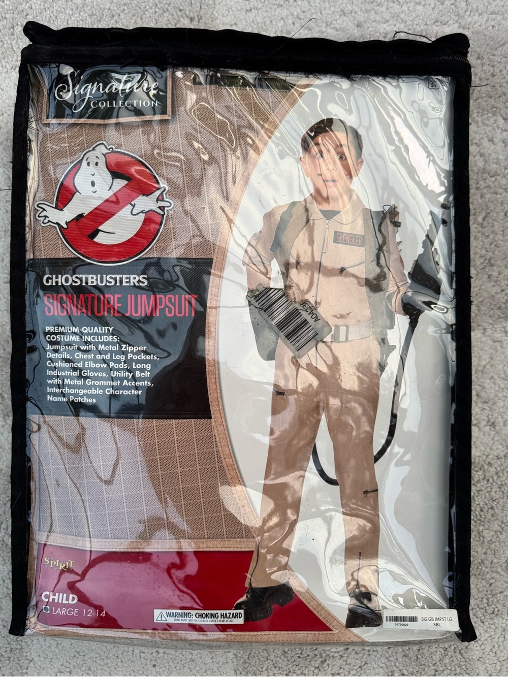 Spirit Ghostbusters Signature Jumpsuit Kids L 12-14 Premium Costume